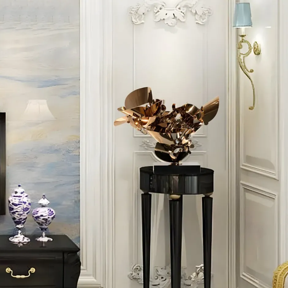 Statues & Sculptures Table Top|Abstract^Opal Bloom 53cm Copper Metal Indoor Sculpture
