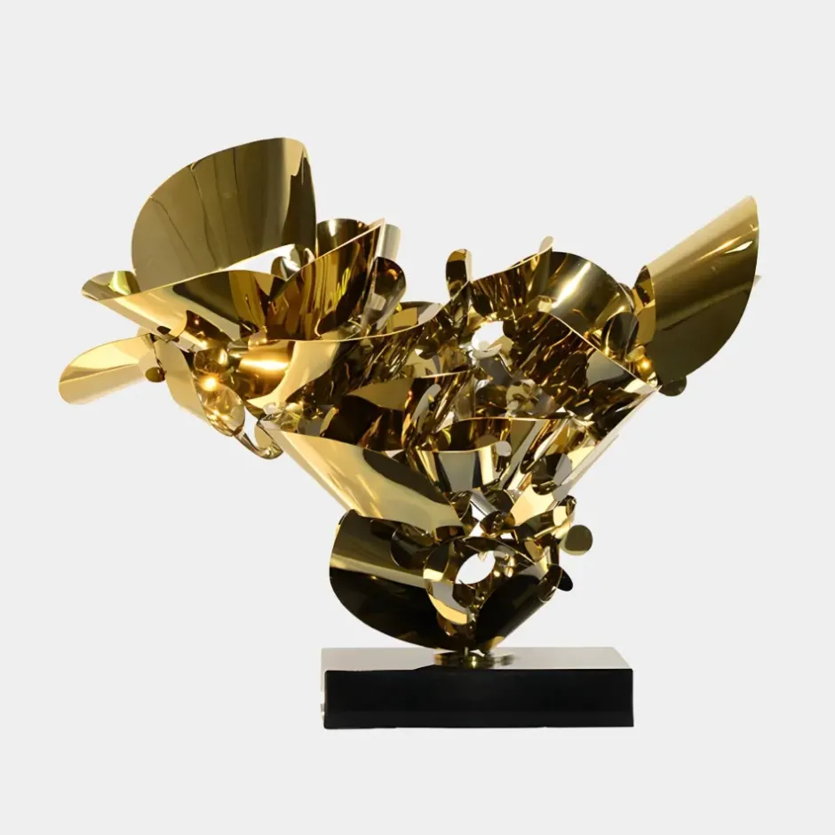 Statues & Sculptures Table Top|Abstract^Opal Bloom 53cm Gold Metal Indoor Sculpture