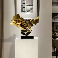 Statues & Sculptures Table Top|Abstract^Opal Bloom 53cm Gold Metal Indoor Sculpture