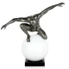 Statues & Sculptures Figurative|Table Top^Orbital Balance 47cm Anthracite Resin Indoor Sculpture