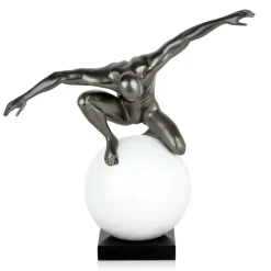 Statues & Sculptures Figurative|Table Top^Orbital Balance 47cm Anthracite Resin Indoor Sculpture