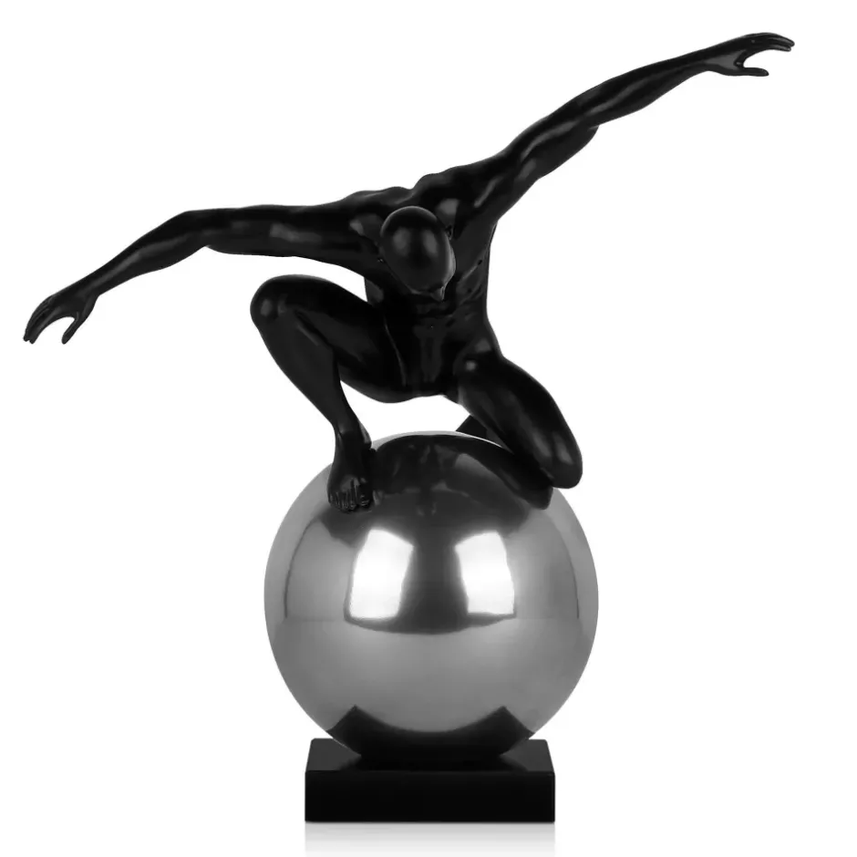 Statues & Sculptures Figurative|Table Top^Orbital Balance 47cm Black Resin Indoor Sculpture