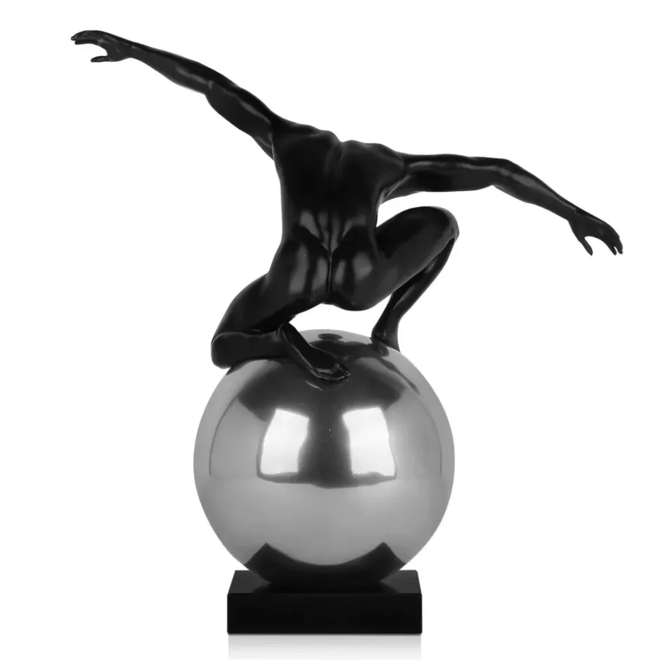Statues & Sculptures Figurative|Table Top^Orbital Balance 47cm Black Resin Indoor Sculpture