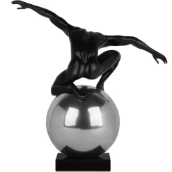 Statues & Sculptures Figurative|Table Top^Orbital Balance 65cm Black Resin Indoor Sculpture