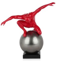 Statues & Sculptures Figurative|Table Top^Orbital Balance 47cm Red Resin Indoor Sculpture