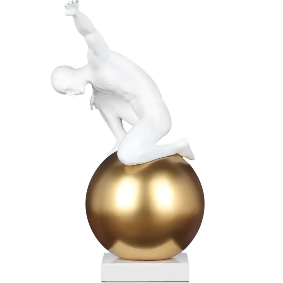 Statues & Sculptures Figurative|Table Top^Orbital Balance 65cm White Resin Indoor Sculpture
