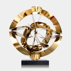 Statues & Sculptures Table Top|Abstract^Orbital Chaos 65cm Gold Metal Indoor Sculpture