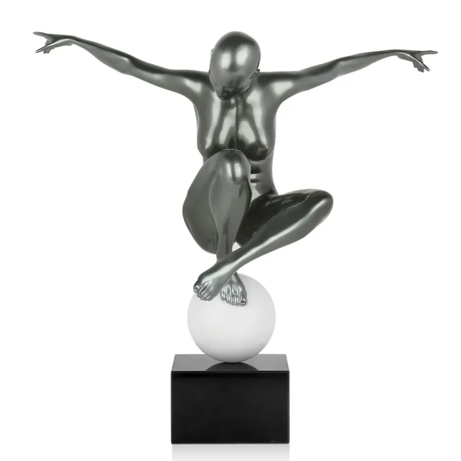 Statues & Sculptures Figurative|Table Top^Orbital Dance 45cm Anthracite Resin Indoor Sculpture