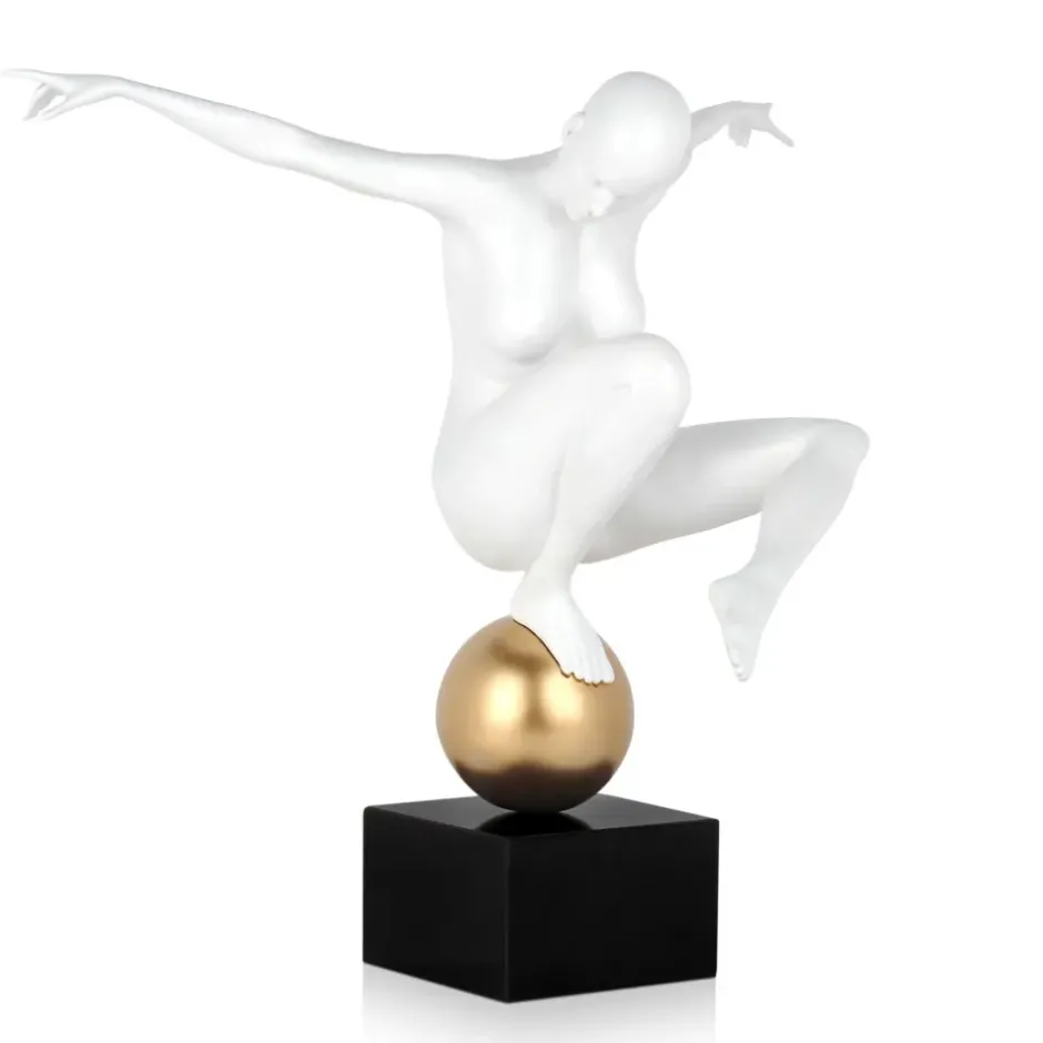 Statues & Sculptures Figurative|Table Top^Orbital Dance 45cm White Resin Indoor Sculpture