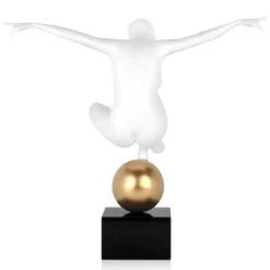 Statues & Sculptures Figurative|Table Top^Orbital Dance 45cm White Resin Indoor Sculpture