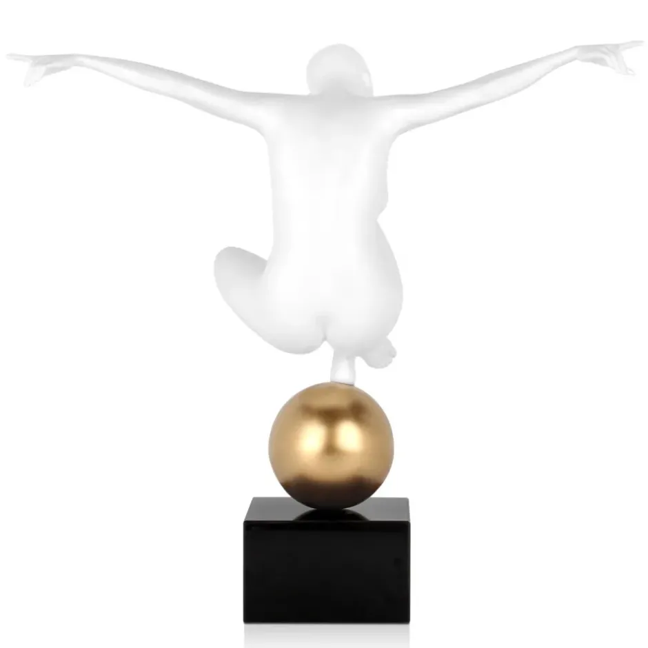 Statues & Sculptures Figurative|Table Top^Orbital Dance 45cm White Resin Indoor Sculpture