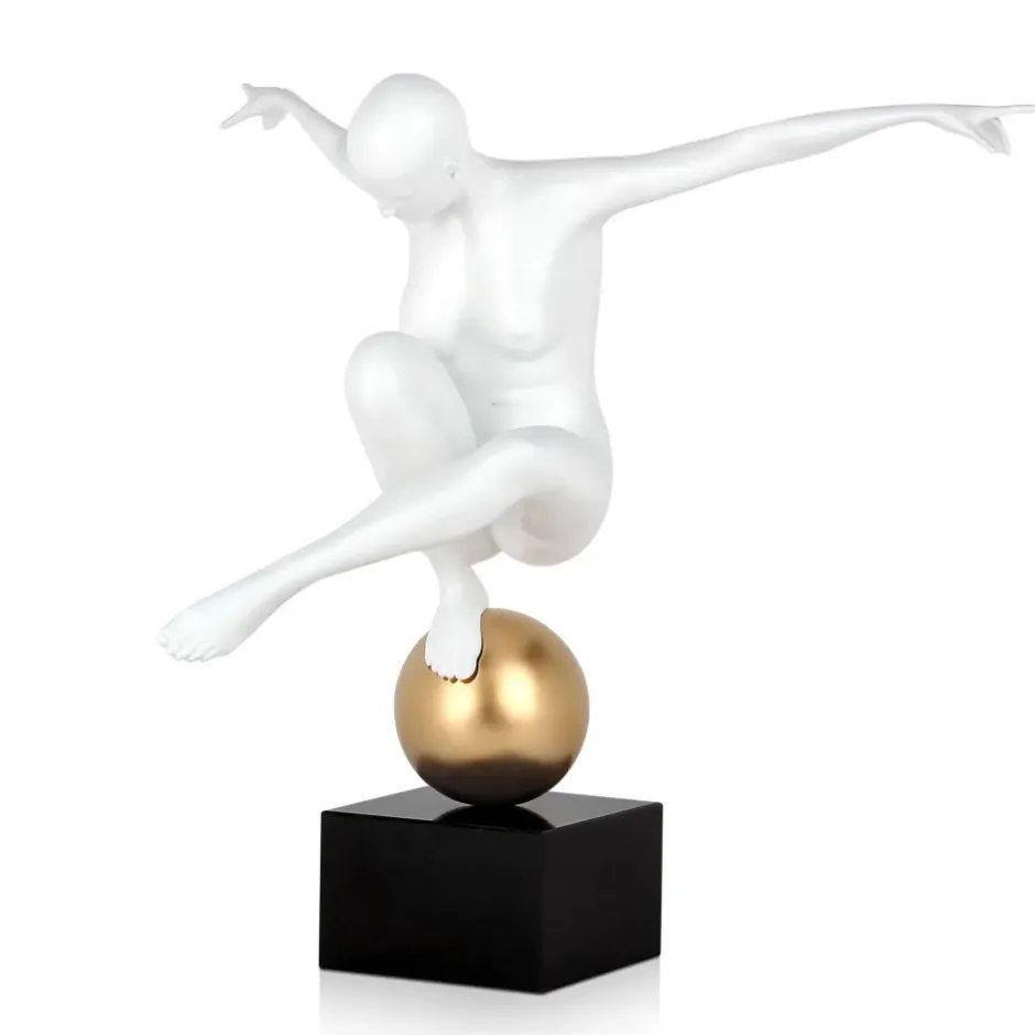 Statues & Sculptures Figurative|Table Top^Orbital Dance 45cm White Resin Indoor Sculpture