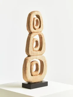 Statues & Sculptures Table Top|Abstract^Orbital Elegance 57cm Wood Indoor Sculpture