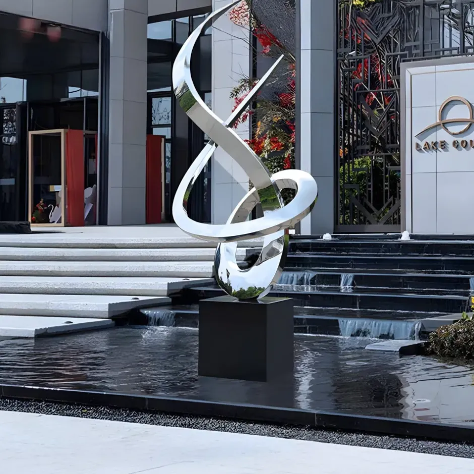 Statues & Sculptures Contemporary|Contemporary^Orbital Motion 250cm Silver Metal Garden Sculpture