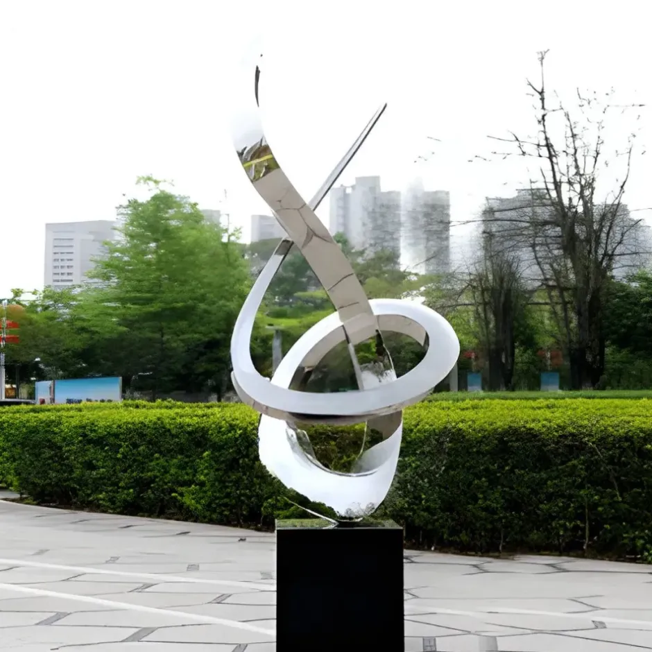Statues & Sculptures Contemporary|Contemporary^Orbital Motion 250cm Silver Metal Garden Sculpture