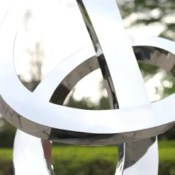 Statues & Sculptures Contemporary|Contemporary^Orbital Motion 250cm Silver Metal Garden Sculpture