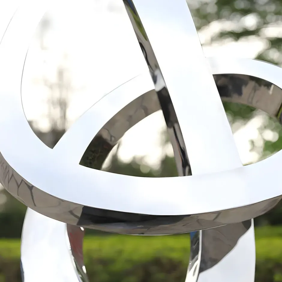 Statues & Sculptures Contemporary|Contemporary^Orbital Motion 250cm Silver Metal Garden Sculpture