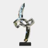 Statues & Sculptures Table Top|Floor Standing^Orbital Shift 96cm Silver Metal Indoor Sculpture