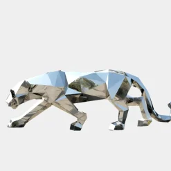 Statues & Sculptures Low Poly|Animals^Panther 71cm Geometric Metal Garden Sculpture