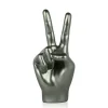 Statues & Sculptures Table Top|Contemporary^Peace Hand 28cm Anthracite Resin Indoor Sculpture