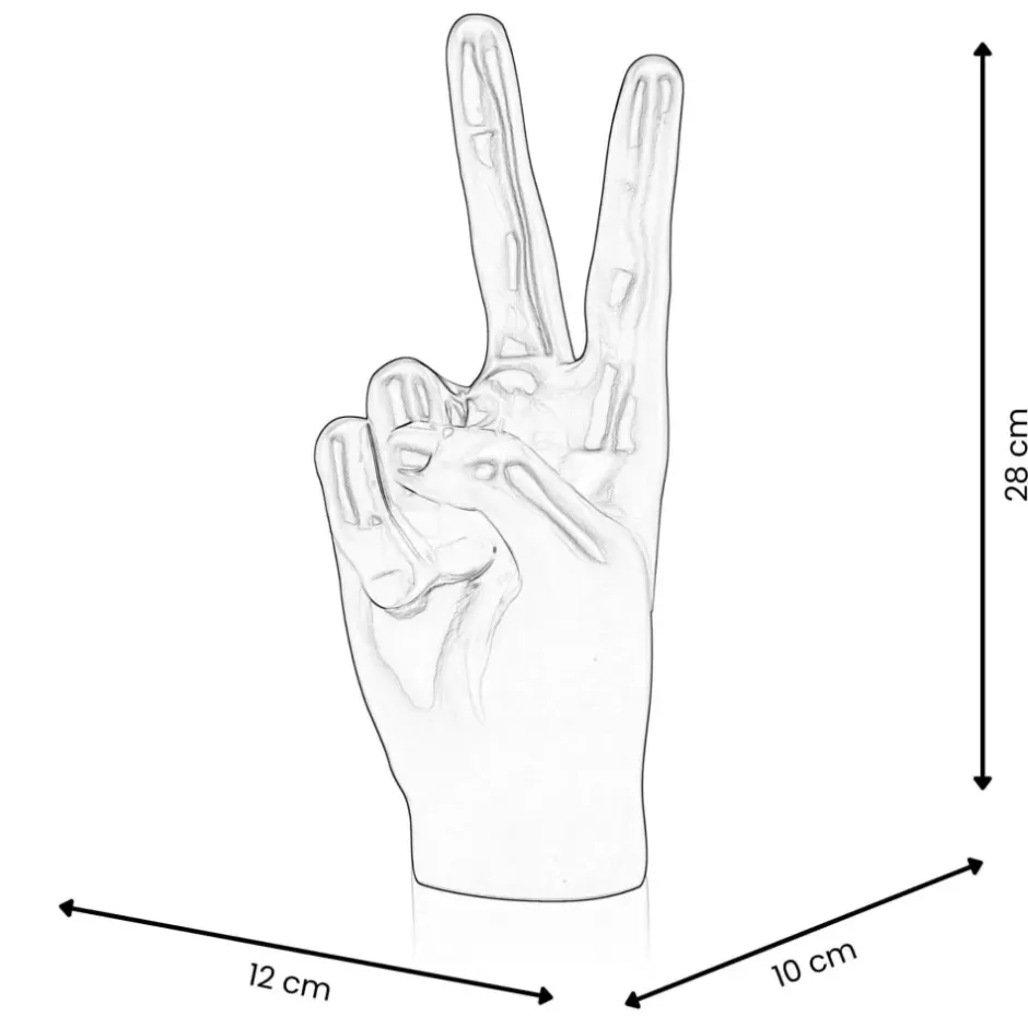 Statues & Sculptures Table Top|Contemporary^Peace Hand 28cm Anthracite Resin Indoor Sculpture