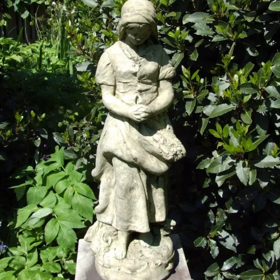 Statues & Sculptures Children^Peasant Girl 71cm Stone Garden Statue