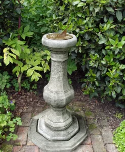 Statues & Sculptures Garden Sundials^Pedestal Aged Brass Stone Garden Sundial