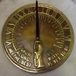 Statues & Sculptures Garden Sundials^Pedestal Aged Brass Stone Garden Sundial