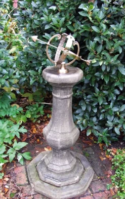 Statues & Sculptures Armillary Sundials^Pedestal Armillary 114cm Stone Garden Sundial
