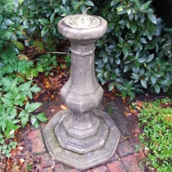 Statues & Sculptures Garden Sundials^Pedestal Brass Stone Garden Sundial