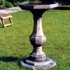 Statues & Sculptures Bird Baths^Pedestal Plain Stone Garden Birdbath