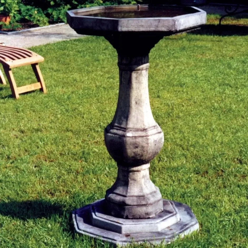 Statues & Sculptures Bird Baths^Pedestal Plain Stone Garden Birdbath