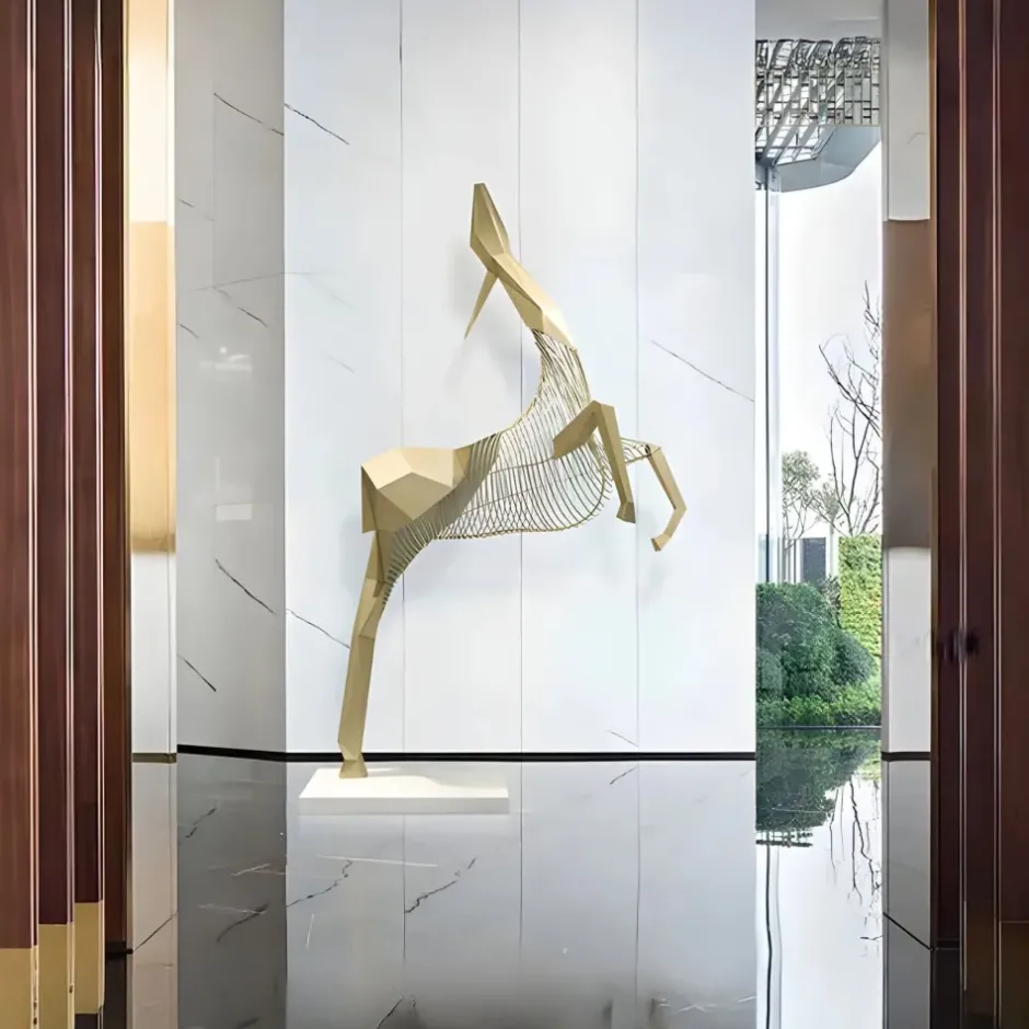Statues & Sculptures Giant|Floor Standing^Phantom Deer 250cm Silver Metal Garden Sculpture