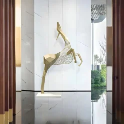 Statues & Sculptures Giant|Floor Standing^Phantom Deer 200cm Silver Metal Garden Sculpture