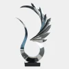 Statues & Sculptures Floor Standing|Abstract^Phoenix Inferno 102cm Silver Metal Indoor Sculpture