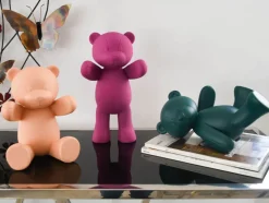 Statues & Sculptures Table Top|Animals^Playful Bear 15cm Green Resin Indoor Sculpture
