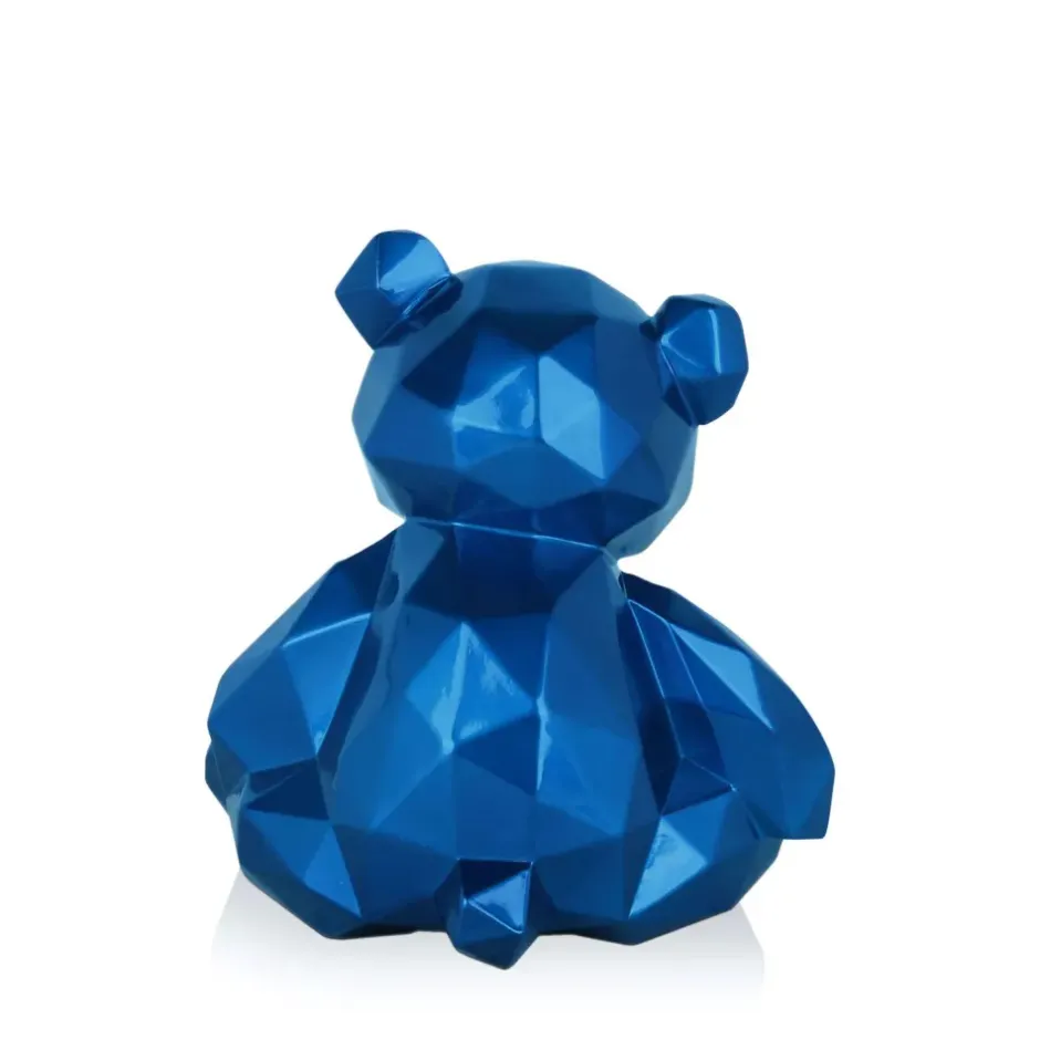 Statues & Sculptures Table Top|Low Poly^Polygon Bear 20cm Blue Resin Indoor Sculpture