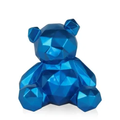 Statues & Sculptures Table Top|Low Poly^Polygon Bear 30cm Blue Resin Indoor Sculpture