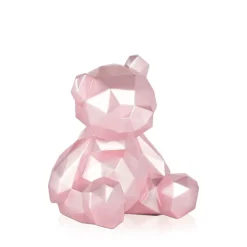 Statues & Sculptures Table Top|Low Poly^Polygon Bear 20cm Pink Resin Indoor Sculpture