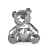 Statues & Sculptures Table Top|Low Poly^Polygon Bear 30cm Silver Resin Indoor Sculpture
