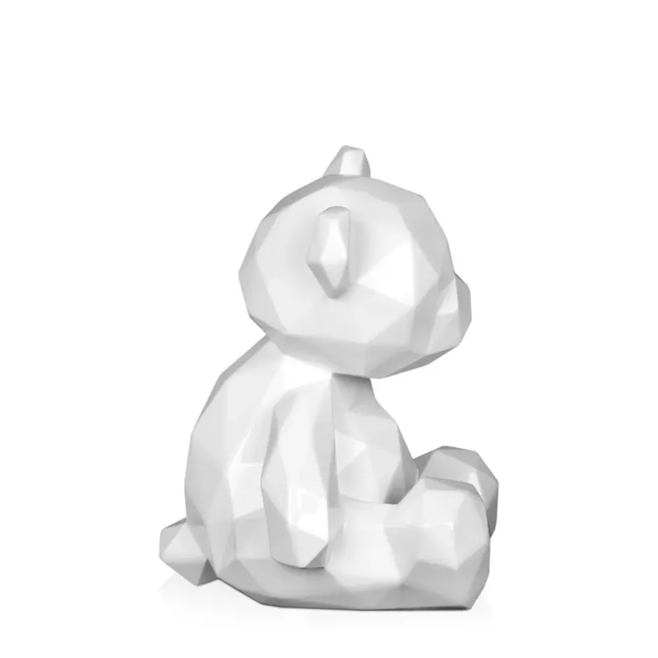 Statues & Sculptures Table Top|Low Poly^Polygon Bear 20cm White Resin Indoor Sculpture