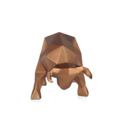 Statues & Sculptures Table Top|Low Poly^Polygon Bull 25cm Bronze Resin Indoor Sculpture