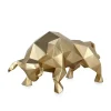 Statues & Sculptures Table Top|Low Poly^Polygon Bull 25cm Gold Resin Indoor Sculpture