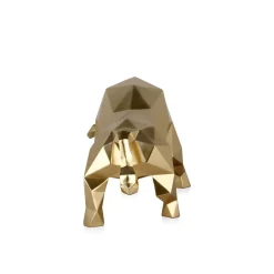 Statues & Sculptures Table Top|Low Poly^Polygon Bull 25cm Gold Resin Indoor Sculpture
