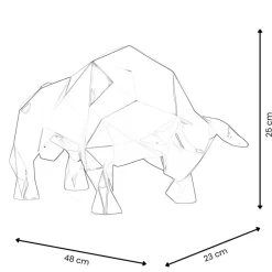 Statues & Sculptures Table Top|Low Poly^Polygon Bull 25cm Multicoloured Resin Indoor Sculpture