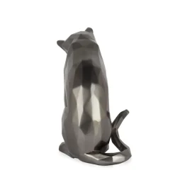 Statues & Sculptures Table Top|Low Poly^Polygon Cat 24cm Anthracite Resin Indoor Sculpture