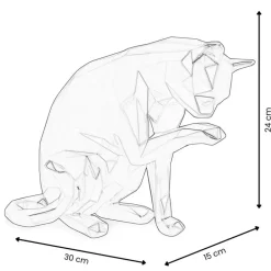 Statues & Sculptures Table Top|Low Poly^Polygon Cat 24cm Anthracite Resin Indoor Sculpture