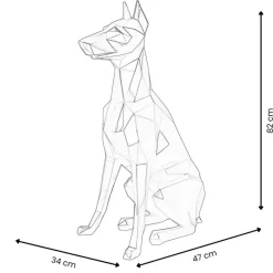 Statues & Sculptures Floor Standing|Low Poly^Polygon Doberman 82cm Gold Resin Indoor Sculpture