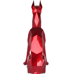 Statues & Sculptures Floor Standing|Low Poly^Polygon Doberman 82cm Red Resin Indoor Sculpture