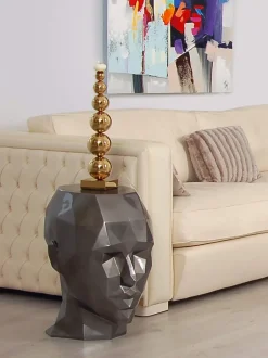 Statues & Sculptures Low Poly|Contemporary^Polygon Female Head 55cm Anthracite Side Table Sculpture